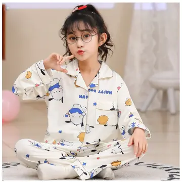 Sanrio Hello Kitty Cartoon Women's Pajamas Kawaii Anime Kt Round