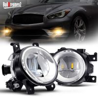 2ชิ้นเลนส์ LED ไฟตัดหมอกโคมไฟ DRL ตัดหมอกกันชนหน้ารถ30W 6000LM 12V สำหรับ Infiniti QX50 QX60 QX80 Q50 Q50L Q70L Q70