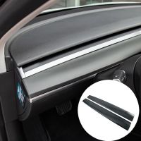 New ABS Carbon Fibre Car Center Console Decorative Strip Dashboard Insert Protective Cover For Tesla Model 3/Y 2023 Accessories