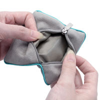 Faux Leather Fleece Gift Wrapping Bag Jewellery Grey Trimmed Storage Zipper Bag Jewellery Storage Jewellery Bag