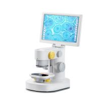 Biological for Kids Microscope 1600X with 9 Inch IPS Touch Screen, Measure and Edit, 1080P Triple Camera, Slides Set