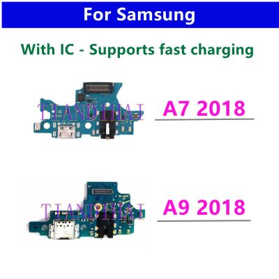 ใหม่ขั้วต่อพอร์ตชาร์จบอร์ดสายยืดหยุ่นสําหรับ Samsung Galaxy A7 2018 A750 A750F / A9 2018 A920 A920F บอร์ดชาร์จ USB