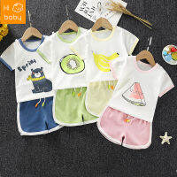 Childrens Short-Sleeved Suit Cotton Korean Style Foreign Trade Childrens Suit T-shirt Shorts Two-Piece Set