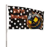 Halloween Flag Vivid Color Smile Pumpkin Lantern Flag Metal Grommets Holiday Flag Halloween Party Garden Decor Indoor Outdoor