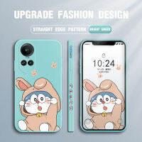 Mop เคส Mall สำหรับ OPPO Reno10 Pro 5G ใหม่เคสโทรศัพท์ลายการ์ตูนแมวโดราเอมอนน่ารักรูปแบบขอบสี่เหลี่ยมคลุมทั้งหมดปลอกซิลิโคนเหลวเคสป้องกัน