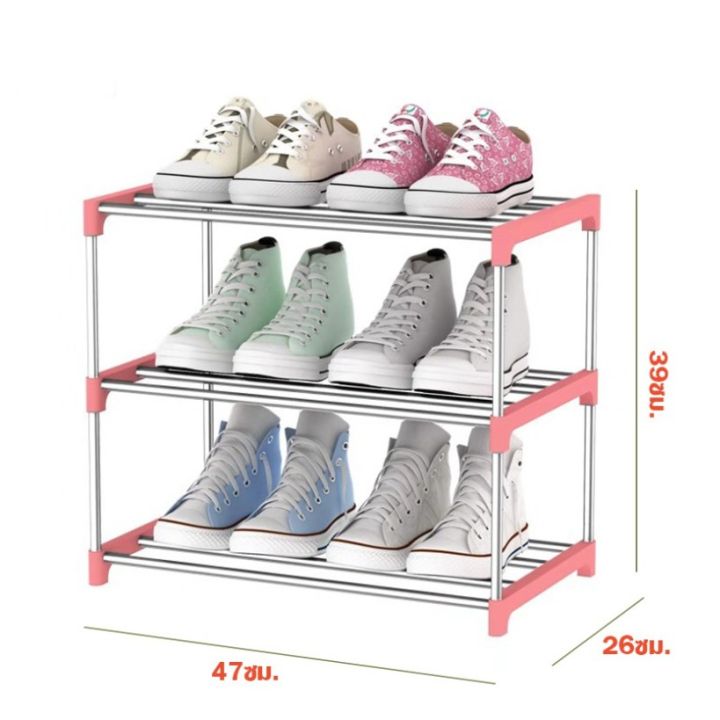 ชั้นวางรองเท้าสแตนเลส-ชั้นวางรองเท้า-ชั้นเก็บรองเท้า-shoe-rack-ที่วางรองเท้า-3-4ชั้น-มีให้เลือก-2-แบบ