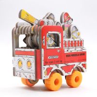 ล้อขนาดเล็ก Mini Fire Engine Mini Car Series รุ่น Book การ์ดตกแต่งเค้กกระดาษแข็งหนังสือของเล่น