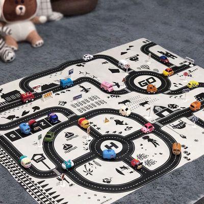 City Scene Traffic Highway Map 130x100CM Portable Car Play Mat Educational Toys for Children Games Road Carpet Car Accessories