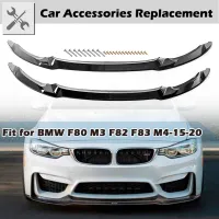 บทกวีกันชนหน้า Lip Splitter คู่มือแผ่นสปอยเลอร์2ชิ้น LCI สำหรับ2015-19 BMW M3 F82 F83 M4 CS 2015-2020