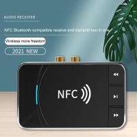 ตัวรับสัญญาณไร้สาย2 In 1 NFC RCA AUX3.5mm บลูทูธเข้ากันได้5.0ปราศจากอุปสรรคอะแดปเตอร์ส่งสัญญาณเสียงสำหรับลำโพง