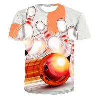 2023 the Latest New Popular 3d Sports Bowling Printed Oversized T-shirt in 2023 Mens And Womens Fashionable Short-sleeved Jogging Summer Top 6xl。 fashion T-shirt