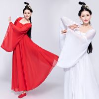 【CW】 Classic Zither Performace Clothing Chinese Ancient Young Gown Costume Improved Hanfu