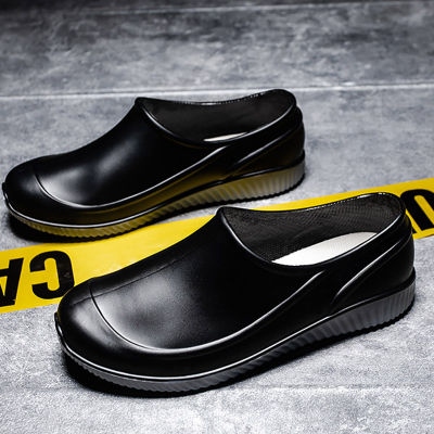 Onesunnys ใหม่ รองเท้ากันฝน PVC สำหรับผู้ชายและผู้หญิง รองเท้ายาง รองเท้าทำงาน รองเท้าเชฟกันลื่น รองเท้าพยาบาล รองเท้าลำลอง 36-45