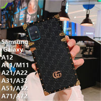 JieFieหรูหราเคสโทรศัพท์สำหรับSamsung Galaxy A71 / A51 / A31 / A21 / A11 / A12 / M11 / A72 / A52 / A32 / A22แฟชั่นหนังสแควร์กันกระแทกโทรศัพท์ปกหลัง