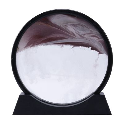 Moving Sand Art Picture Round Glass 3D Deep Sea Sandscape in Motion Display Flowing Sand Frame