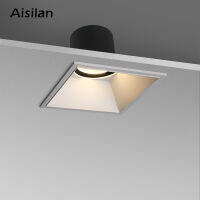 Aisilan LED สแควร์ฝังสปอตไลท์บ้านวิลล่าแคบชายแดนโคมไฟโคมดาวน์ไลท์เพดานเปิดโคมไฟเพดาน CRI 93