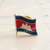 ✜❧▤ Cambodia National Flag Lapel Pins Crystal Epoxy Metal Enamel Badge Paint Brooch Souvenir Suit Personality Commemorative Gifts