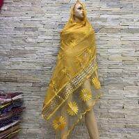 Real Shot!African Women Cotton Scarfs Cotton Splicing Net Scarf Soft Headscarf Women Hijab Scarf on Sales BF-181