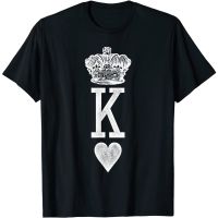 HOT ITEM!!Family Tee Couple Tee Adult Clothes King of Hearts Crown T-Shirt