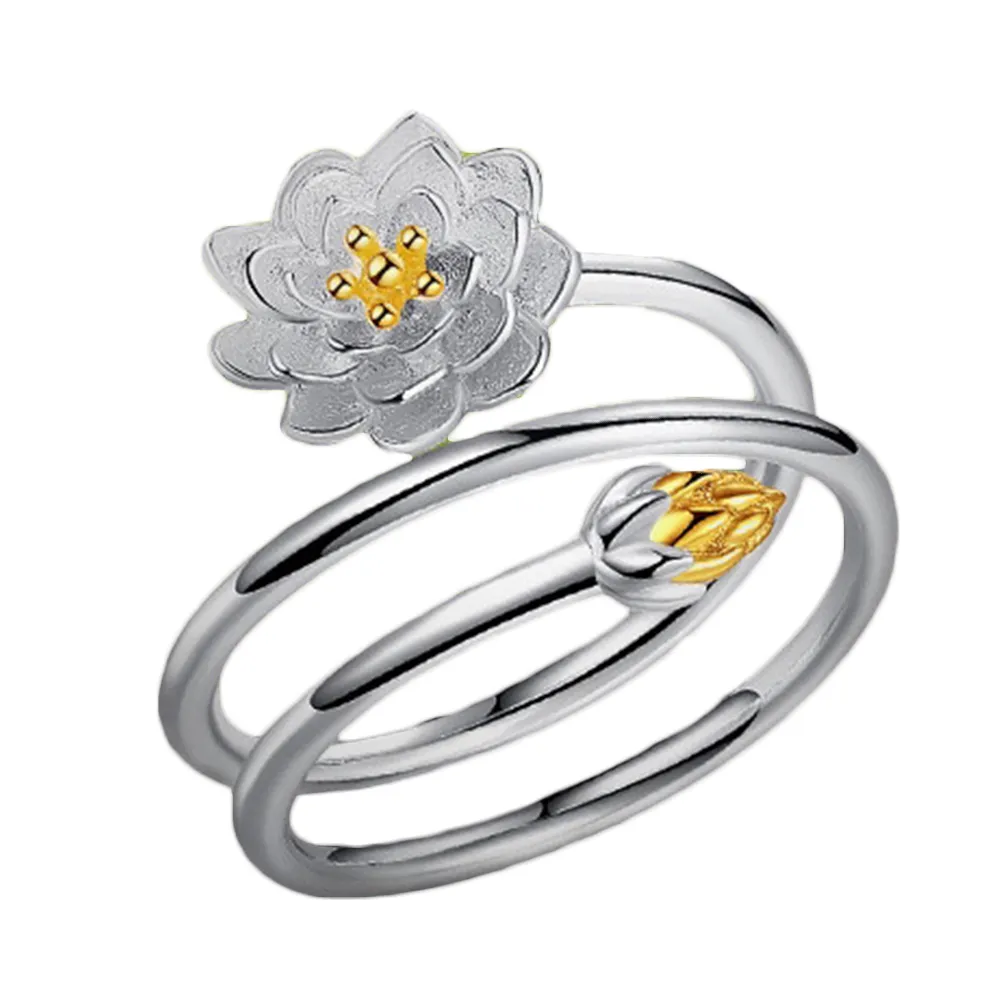 Nhẫn bạc nữ hoa sen quốc hoa NNU042  Bạc Minh Cảnh