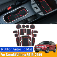 2021Rubber Anti-slip MatDoor Groove Cup Pad Phone Cushion Gate Slot Coaster Car Accessories For Suzuki Vitara 2016 2017 2018 2019