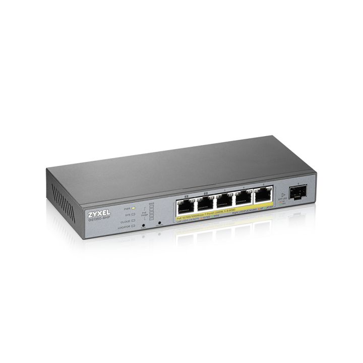 zyxel-gs1350-6hp-5-port-gbe-smart-managed-poe-switch-with-gbe-uplink-สวิตซ์-ของแท้-ประกันศูนย์-3ปี