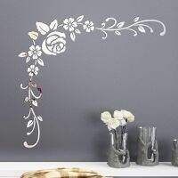 3D Flower Rattan Mirror Wall Stickers Beautify Home Environment Decoration Accessories Suitable For Lliving Room Bedroom Decor Wall Stickers  Decals