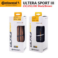 Continental ULTRA SPORT Ⅲ ยางรถถนนเดิมพับป้องกันการเจาะยางรถจักรยาน700x2 3c700x2 5c700x28c สีดำ กาแฟ