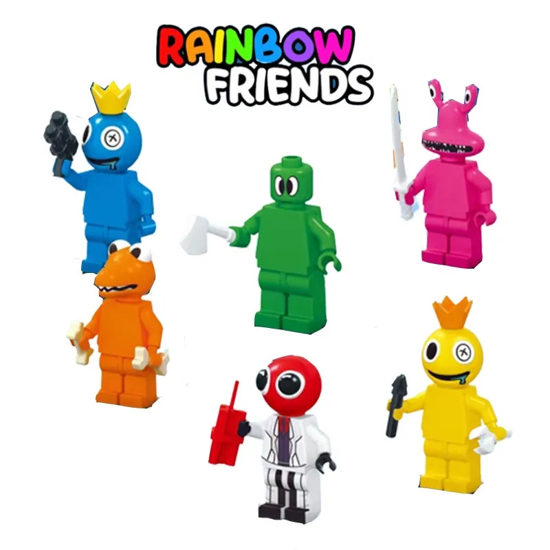 7pcs/set Roblox Rainbow Friends Minifigures Funny Assembled Building Block  Action Figures Kids Toy