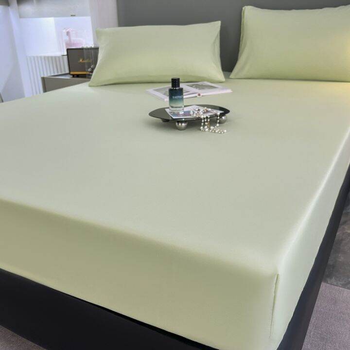 fitted-sheet-mattress-cover-solid-color-polyester-cotton-bedding-bed-sheets-with-elastic-band-double-queen-king-size-bedsheet