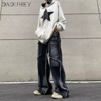 DaDuHey Mens Hong Kong Style Trendy Brand High Street Loose Wide-Leg Jeans Ins Fashionable All-Match Casual PantsTH