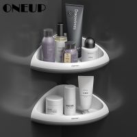 ONEUP Bathroom Storage Corner Shelf Punch-free Triangular Shelves Holder Shower Shampoo Kitchen Rack Holder Bathroom Accessories