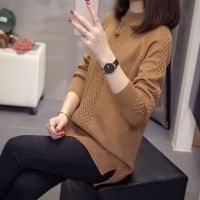 【มีไซส์ใหญ่】Plus Size Womens Knitted Autumn Winter Sweaters Long Sleeved Vintage Slim Pullovers Large Size Female Outerwear