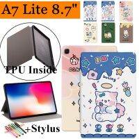 เคสหนัง PU ขาตั้งพับได้รูปกระต่ายน่ารักสำหรับซัมซุงกาแล็กซีแท็บ A7 Lite 8.7 "2021 SM-T220 SM-T225ได้บางน่ารักปกหนังสือ