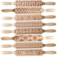 4.2cm Diameter Christmas Rolling Pin Cookie Baking Tools Home Baking Shop Bakeware Fondant Roller Cookie Flour Rolling Pin Bread  Cake Cookie Accessor