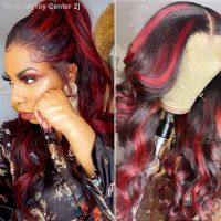 Highlight Red Wig Burgundy Body Wave Lace Front Wigs For Woman Synthetic Hair Heat Resistant [ Hot sell ] Toy Center 2