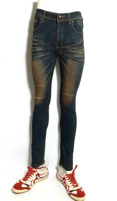 Jeans กางเกงยีนส์ กางเกงยีนส์ขายาวผู้ชาย ยีนส์ฟอกนิ่ม เดฟยืด สีสนิมส้ม และ สียีนส์ไบโอ กระดุม Size 28-36