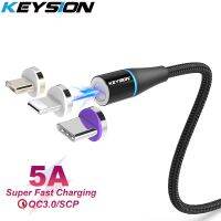 [HOT T] KEYSION 5A แม่เหล็กสายสำหรับ iPhone แม่เหล็กชนิด C ชาร์จข้อมูลชาร์จไฟไมโคร USB สายเคเบิ้ล Type C สำหรับ Huawei Xiaomi สายโทรศัพท์