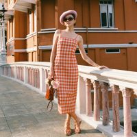 Mimi Midi Dress (no restock) - The Summer Project / ชุดเดรส สายเดี่ยว ลายตาราง