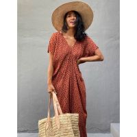 Causal Plus Size Kaftan Bikini Cover-ups Sexy Short Sleeve Maxi Dress Summer Clothes Women Beach Wear Swim Suit Cover Up A1248