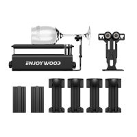 ENJOYWOOD R3โปร360 ° เครื่องแกะสลักเลเซอร์แบบหมุนโรตารี่เลเซอร์ลูกกลิ้ง4แกนหมุน Y ลูกกลิ้งหมุนพร้อมโมดูลรองรับและเสาต่อสำหรับเครื่องแกะสลักเลเซอร์