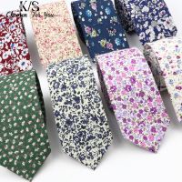 Trendy 6CM Floral Tie 100% Cotton Mens Paisley Print Flower Skinny Handmade Neckties For Wedding Casual Party New Design Cravat