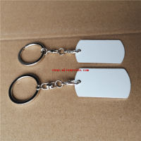 sublimation white aluminum blank keychains hot transfer printing key ring material two sides printed 15pieceslot