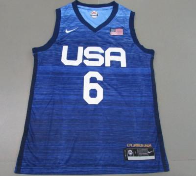 Ready Stock Top-Quality 6 Damian Lillard USA Basketball Mens 2021 Olympic Edition Player Jersey - Blue