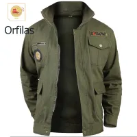 Orfilas เสื้อแจ็คเก็ตผู้ชายซิปสีเขียวทหารกลางแจ้ง, แจ็คเก็ตทำงานประกันแรงงาน Men Jackets