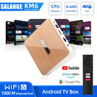 Salange Mecool กล่องทีวี KM6กล่องสมาร์ททีวี Wifi 6 Android 10.0 4GB 32GB 64GB S905X4 Amlogic 1000M LAN 5.0 BT Smart Set Top Box