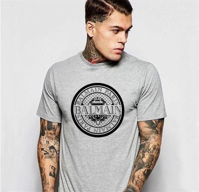 Letter Printed Allmatch Mens Balmain Tshirt 100% Cotton Gildan