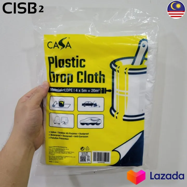 1pc x Work Sheet Plastic Drop Cloth 4 x 5m = 20m² LDPE Waterproof Damproof AntiCorrosion