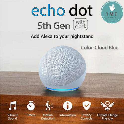 amazon-echo-dot-5th-gen-with-clock-ลำโพงอัจฉริยะใช้งานผ่านคำสั่งเสียงและอุปกรณ์ไฟฟ้าในบ้าน-รุ่น5th-smart-speaker-alexa