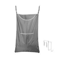 Bathroom Storage Bag Household Hanging Dirty Clothes Laundry Pouch Zipper Sundries Organizer with Hooks